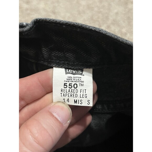 Levi’s 550 Relaxed Fit Tapered Jeans Size 14 MIS S 30x28 Black Denim MADE IN USA - Picture 4 of 10